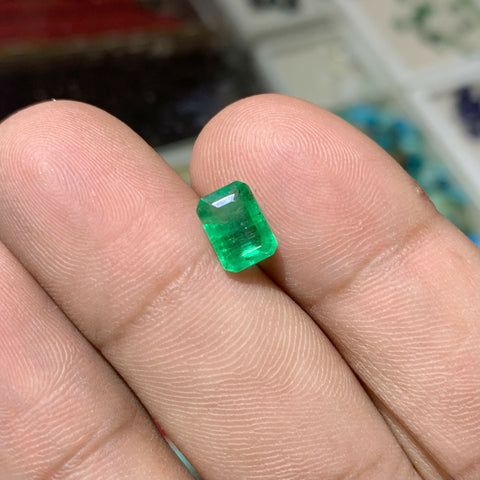 Certified 1.76 Ct Green Colombian Emerald 8 Ct Natural Untreated Emerald Loose Gemstone For Ring Use Or Wedding Purpose Emerald Cut Loose Gemstone gift