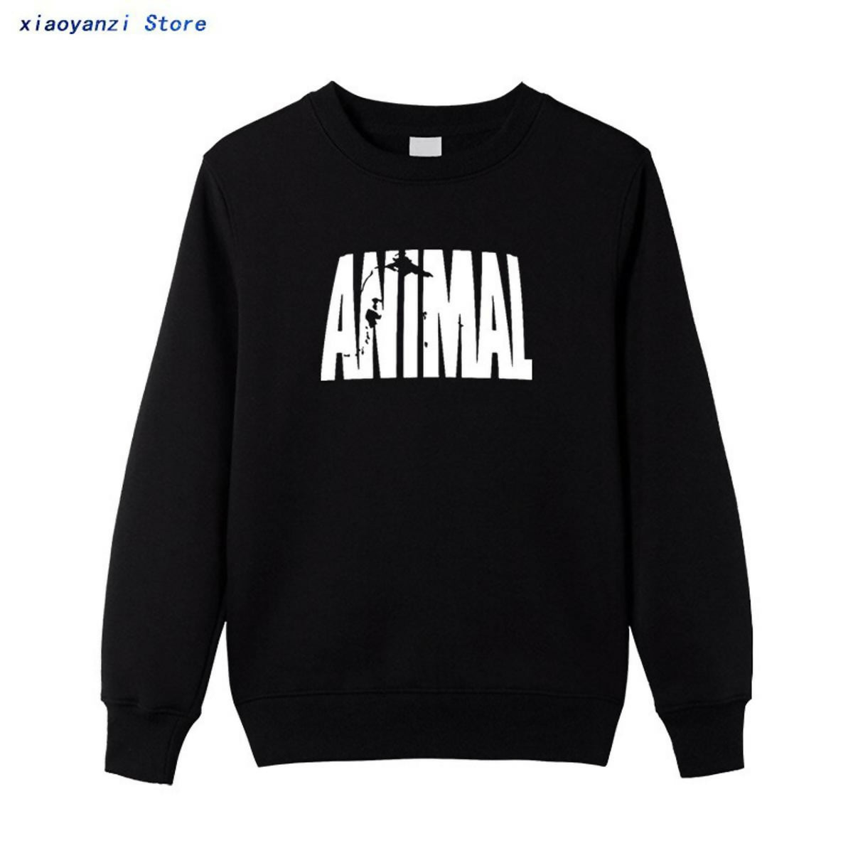 KHANANIS Animal print tracksuit sweatshirts muscle crewneck warm winter sweatshirts