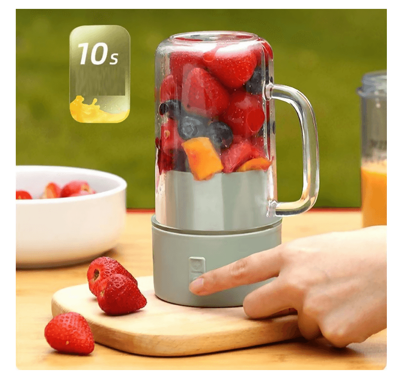 portable juicer,Maker, Easy To Hold 18000rpm 10 Blades Blender Electric 55W for Smoothies for Travel for Gym,Fruit Juice Mixer Cup - ValueBox