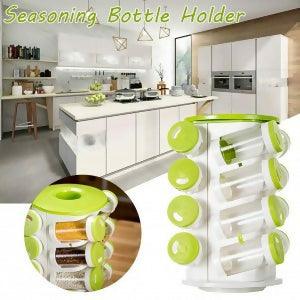 16 In 1 Spice Rack With Cutlery Holder Compact Rotating Revolving - ValueBox