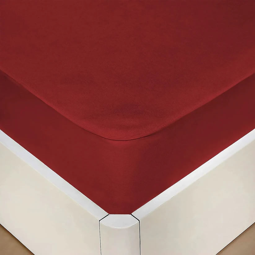 Terry-Waterproof-Mattress-Protector-Maroon-Apricot-8115