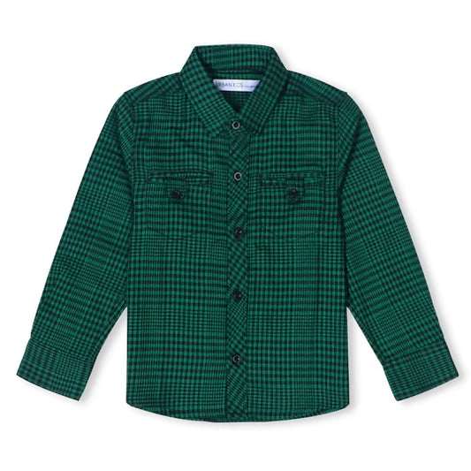 Green checketred Flannel Boy Shirt