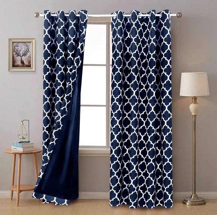 2-PCs-Blackout-Room-Curtains-Blue-Geometric-Apricot-92