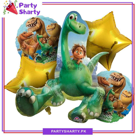 Good Dinosaur Cartoon Foil Balloon Set - 5 Pieces For Dinosaur / Dragon theme Birthday Party - ValueBox