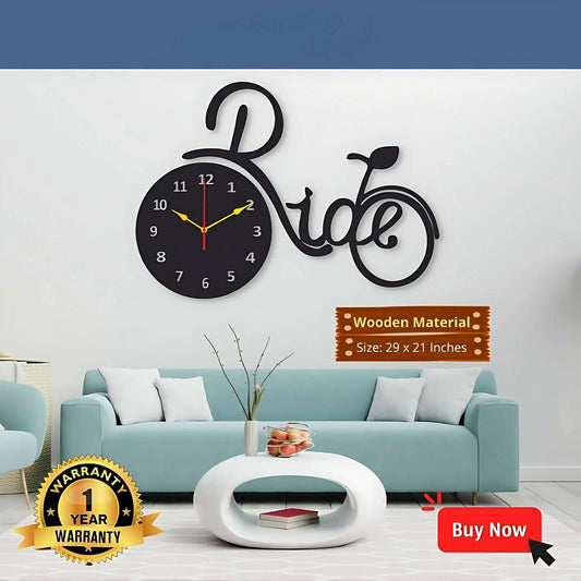 Ride Bicycle 3d Wooden Wall Clock for Luxury Home Decor