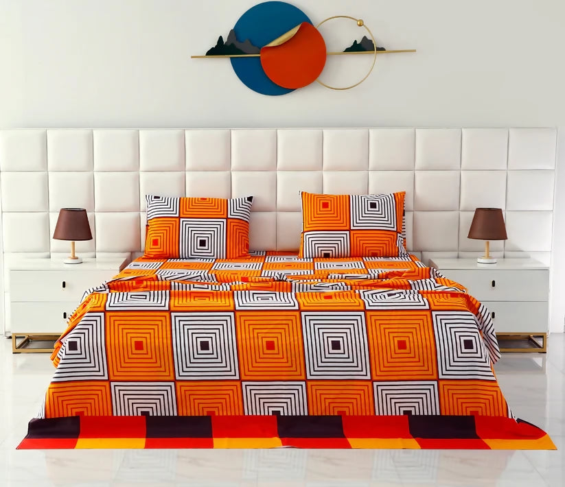 3-PCs-Double-Bed-Sheet-DB203-Apricot-7656