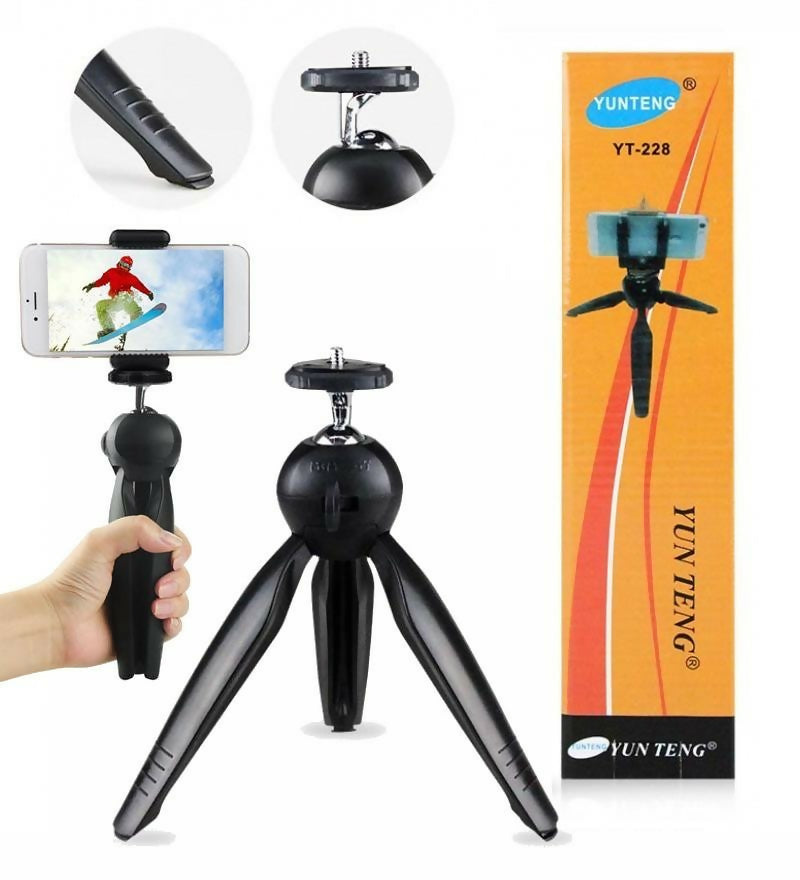 YT-228 MINI TRIPOD STENT PORTABLE STENT FOR VLOGGING AND VIDEO RECORDING AND ETC