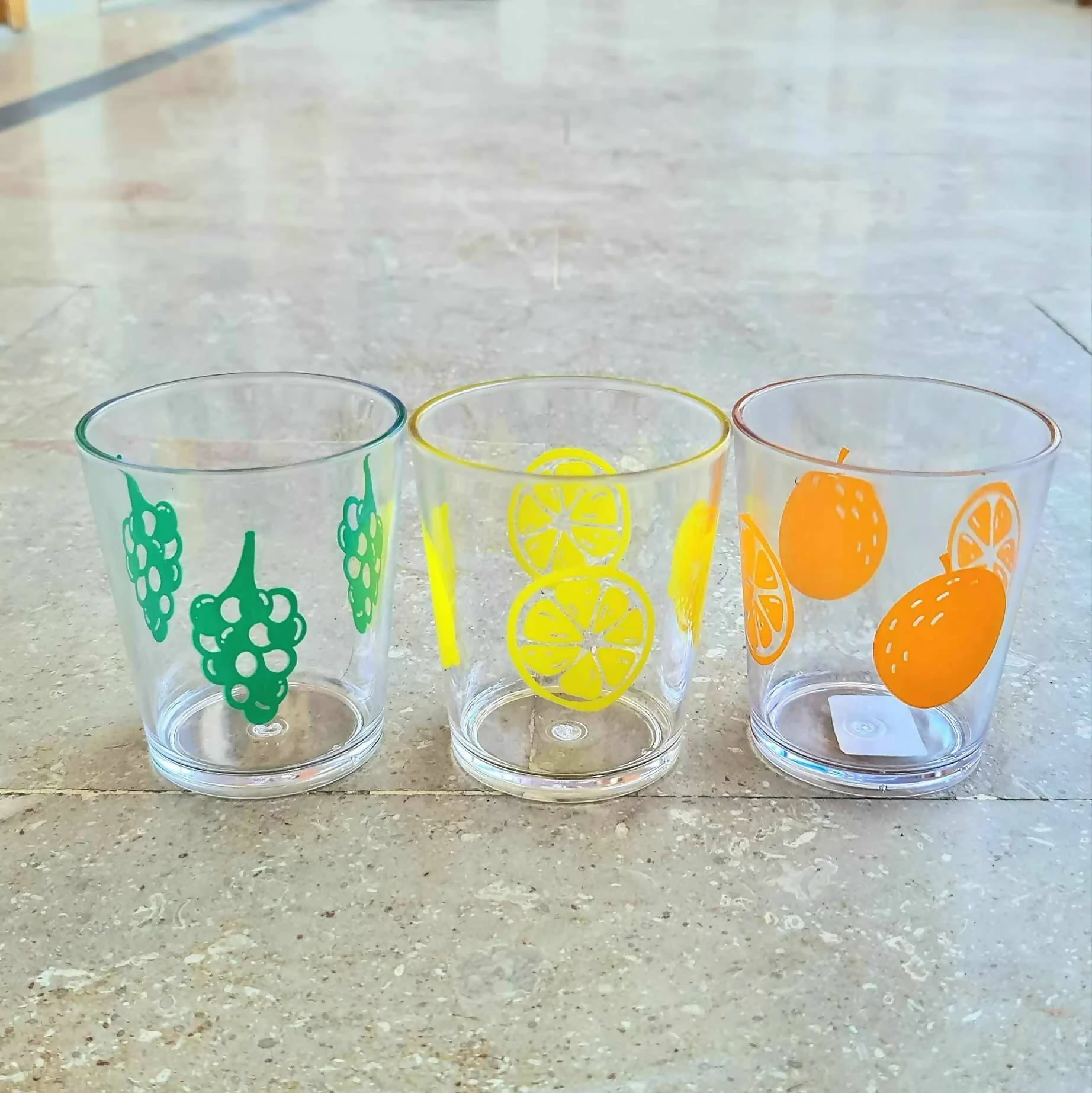 Pack of 6 Printed Acrylic Glass for Water