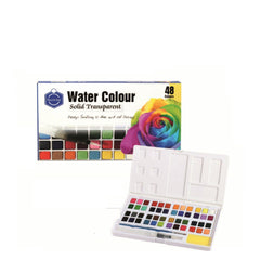 Keep Smiling Aquarelle Solid Transparent Watercolor Paints with Water Brush, Palette and Sponge - ValueBox