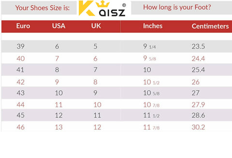 kaisz store size chart