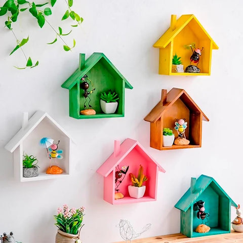 Wooden Wall Hanging Colorful House