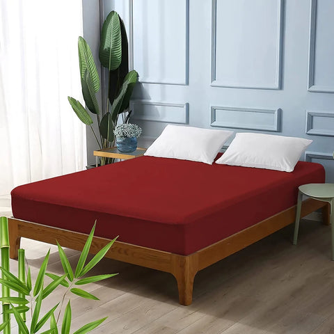 Terry-Waterproof-Mattress-Protector-Maroon-Apricot-5318