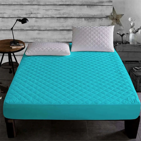 Quilted-Waterproof-Mattress-Protector-Turquoise-Apricot-9099