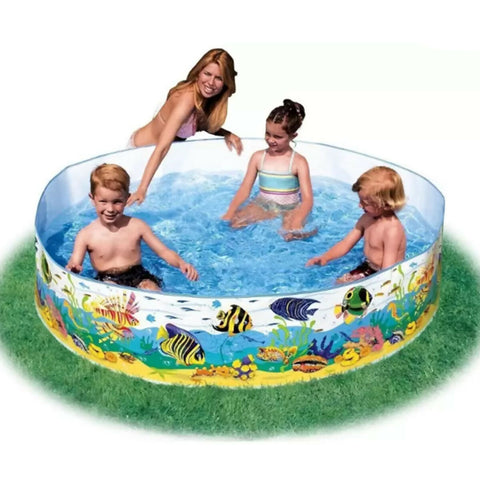 INTEX 58477 - Snapset Duckling Baby Pool For Kids Inflatable Kids Bath Tub For Children - 48 x 10 IN