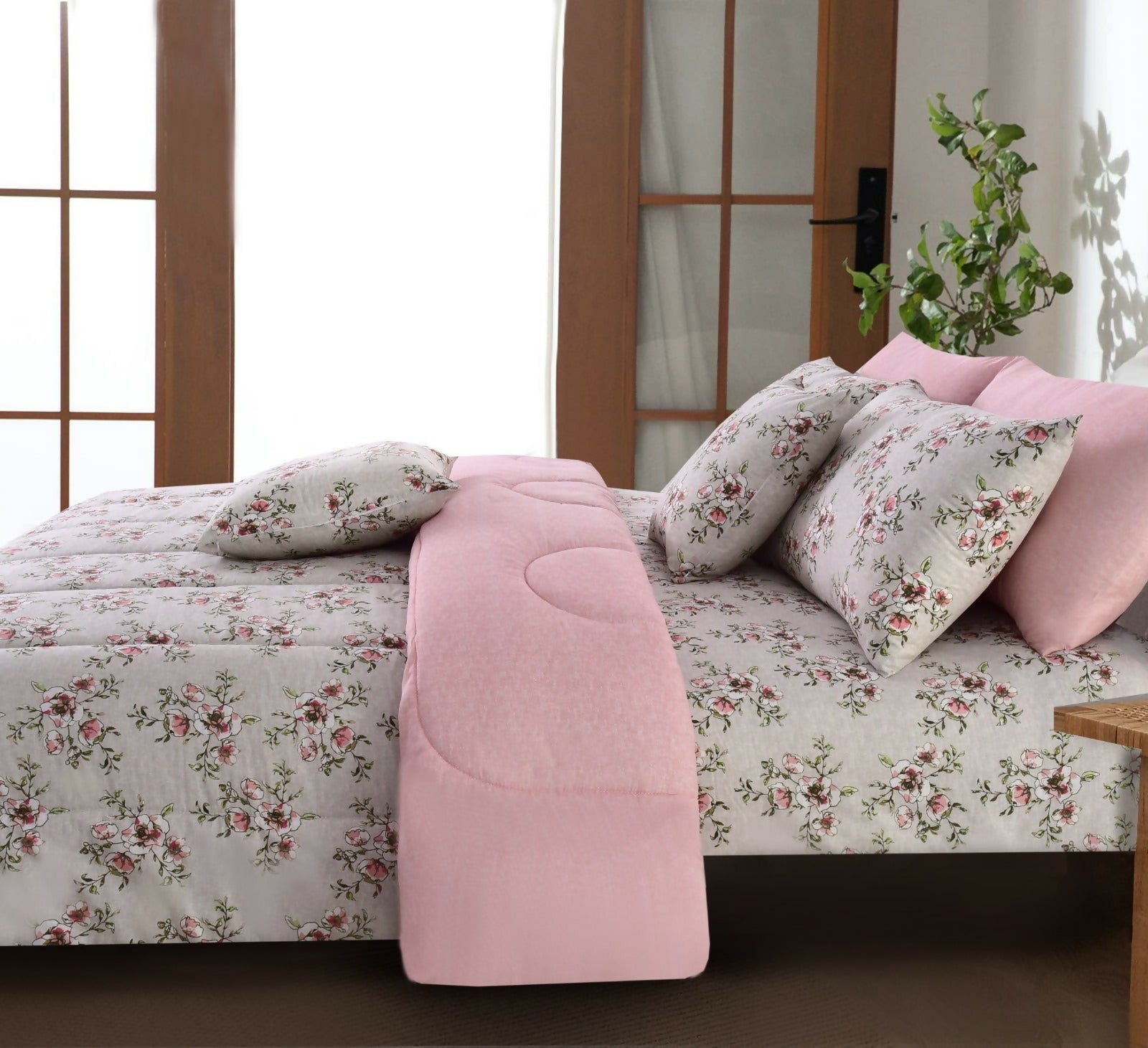 8-PCs-Winter-Comforter-Set-Pink-Diaz-Apricot-891