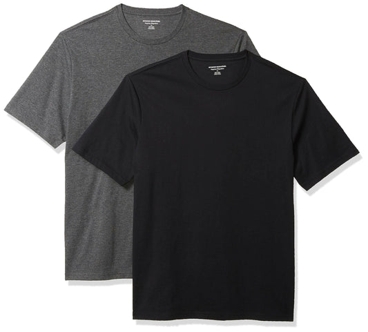 Khanani's T Shirt for Men Basic Summer Tshirts for men Set of 2 - Black & Charcoal tees - ValueBox