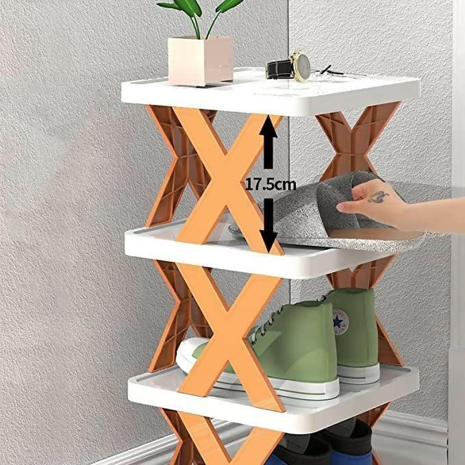 High Quality Foldable X Shape Shoe Rack 5 Layers - ValueBox