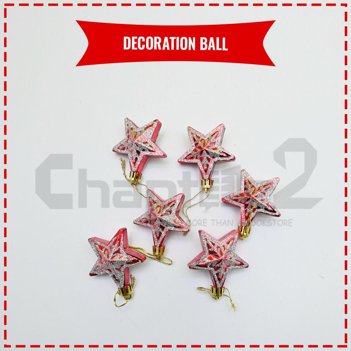 Hanging Star Red 6 Pcs - ValueBox