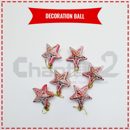 Hanging Star Red 6 Pcs