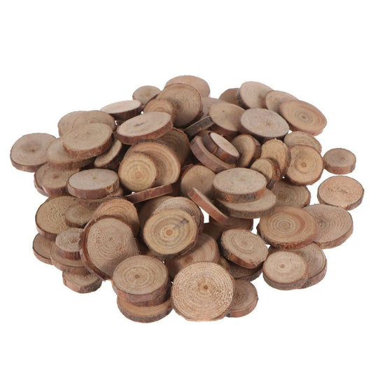 25 Pcs Wooden Log Slice Disc for DIY Crafts Diameter 1 to 1.5 inches - ValueBox