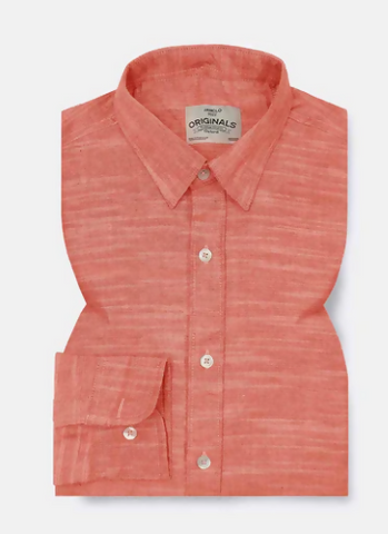 Reddish Slub Oxford Shirt