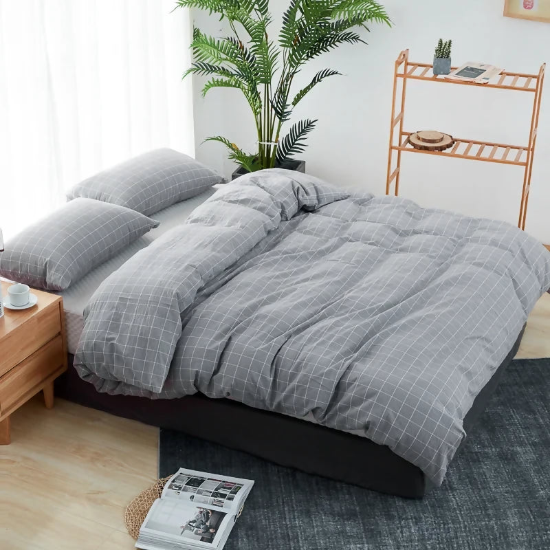 3-PCs-Double-Bed-Sheet-Grey-Check-Apricot-8545