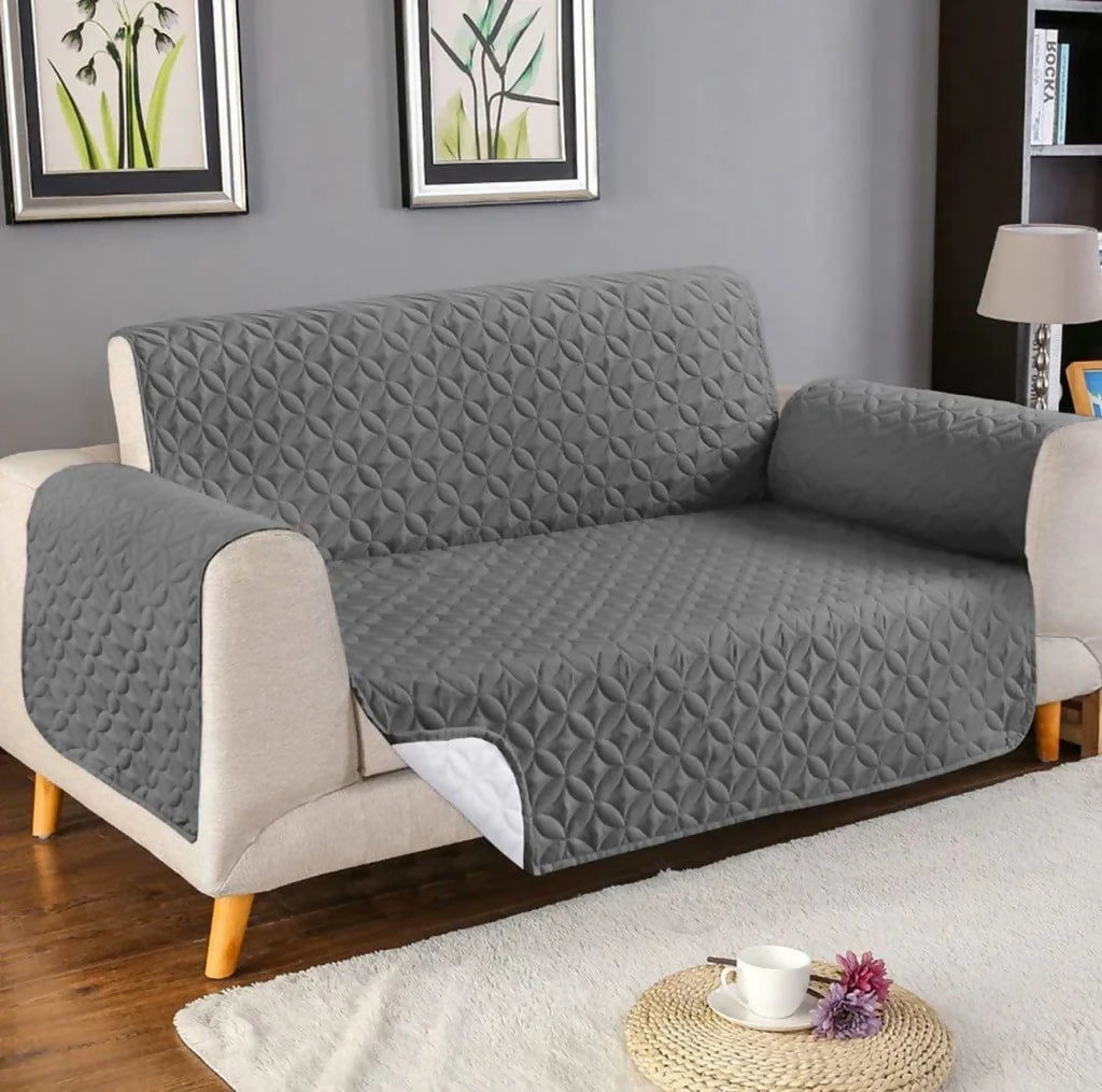 Ultrasonic Quilted Sofa Cover (Grey Color) - ValueBox