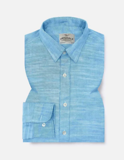 Blue Slub Oxford Shirt