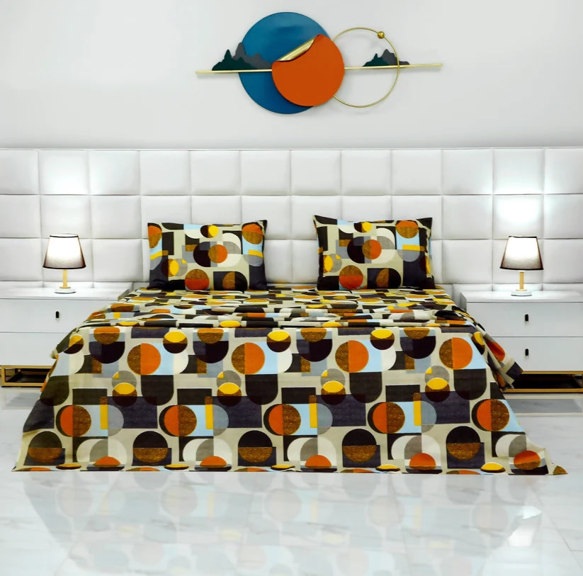 3-PCs-Double-Bed-Sheet-DB210-Apricot-8982