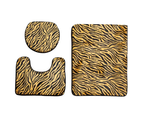 3-PCs-Anti-Skid-Commode-Mat-Set-Brown-Zebra-Print-Apricot-2054