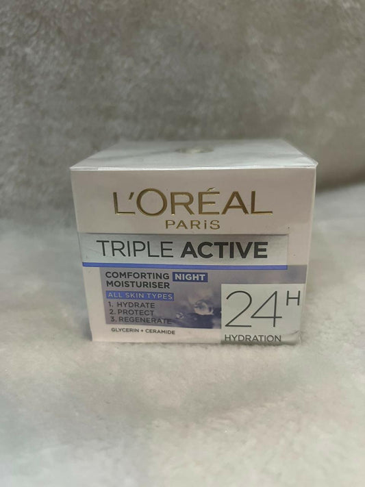 L’Oréal Paris Triple Active 24h Hydration Comforting Night Moisturiser - ValueBox