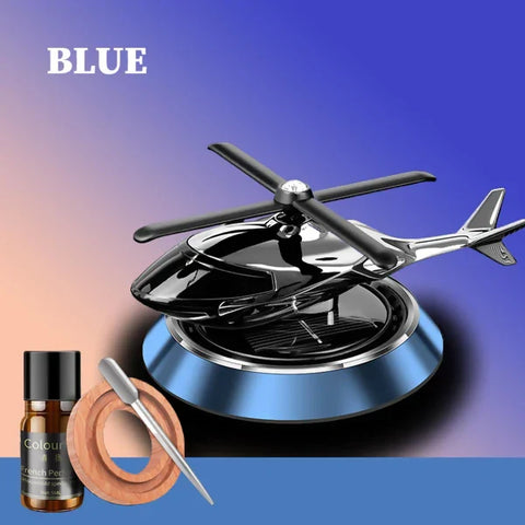 Blue Car Solar Helicopter With Car Fragrance