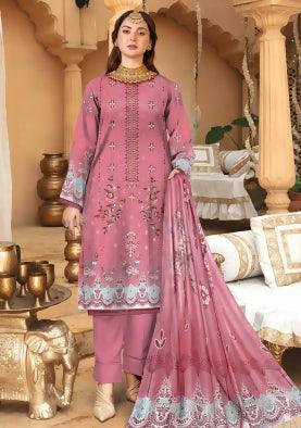 3pc Embroidered Lawn shirt Munarq by Nisha Designer Light Pink