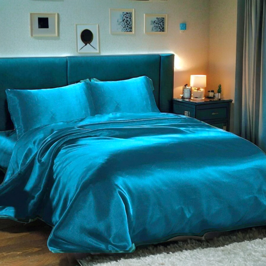 Aqua Allure 4 Pcs Silk Duvet Cover Set Sdc13