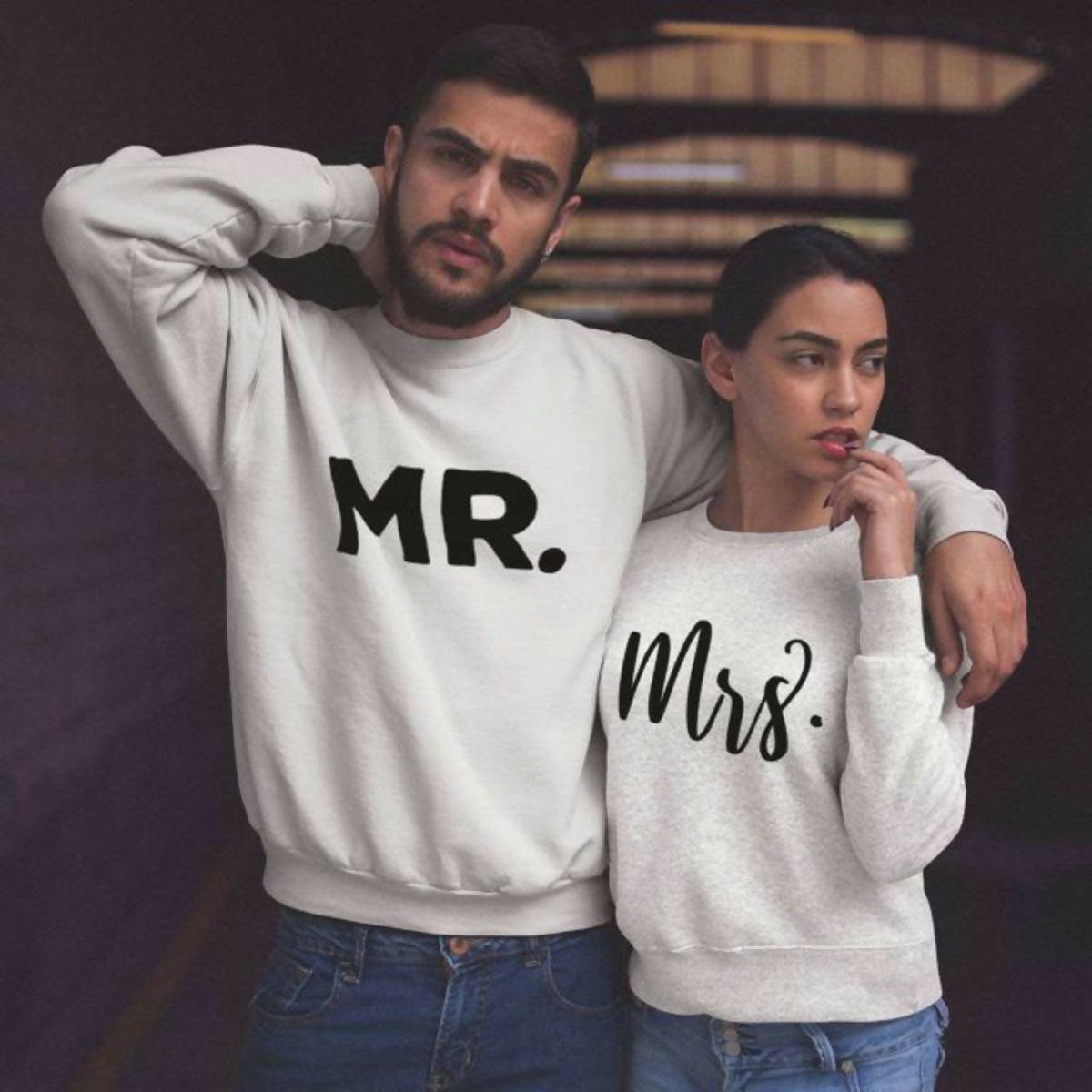 Mr, Mrs, Couple Sweatshirts matching outfits for husband wife-pack of 2 - ValueBox