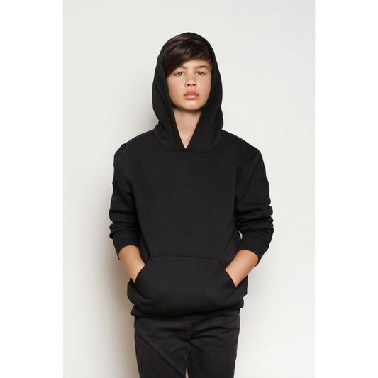 Khanani's Black plain pullover long sleeves hooded hoodies for kids - ValueBox