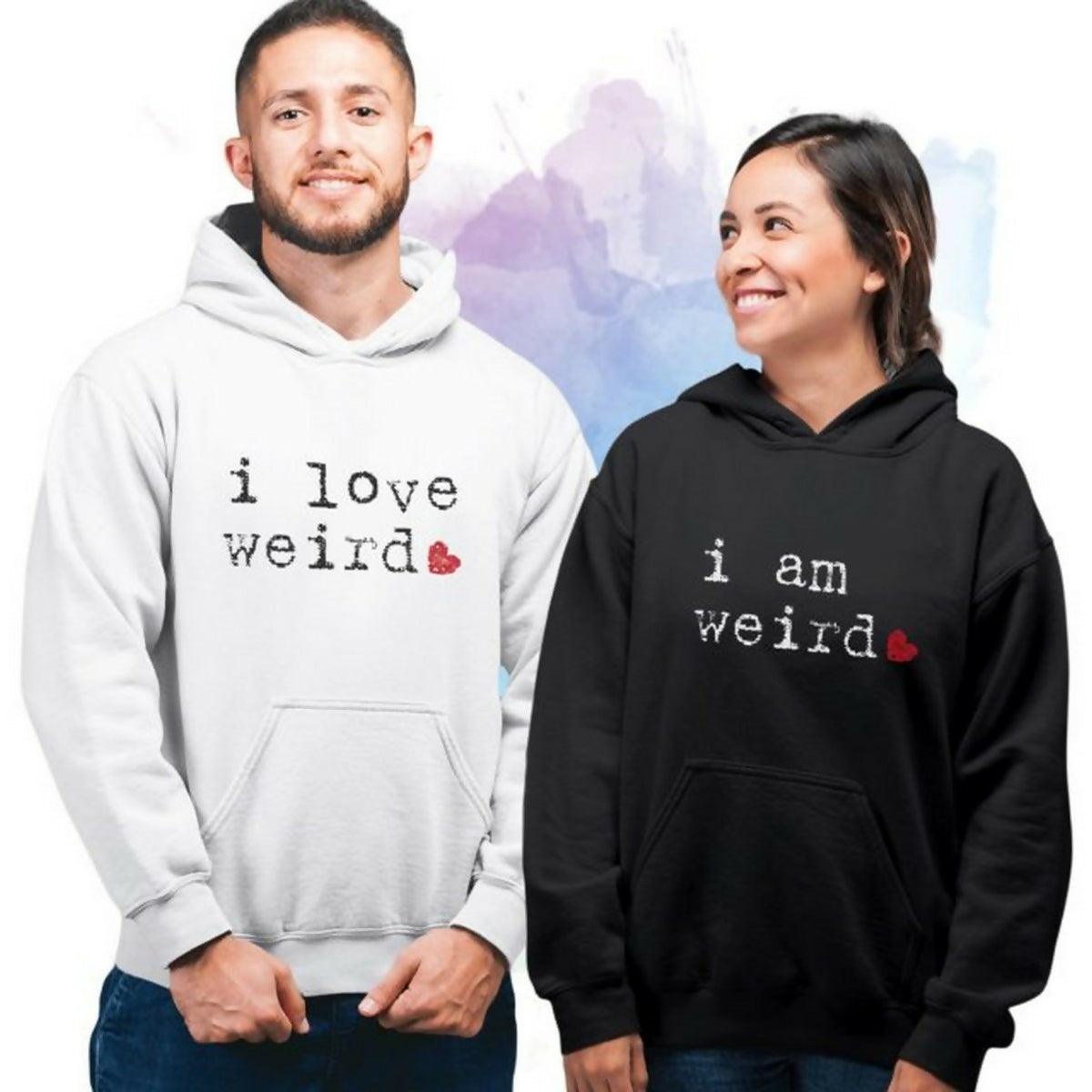 KHANANIS Weird, pullover matching Couple Hoodies set of 2 - ValueBox