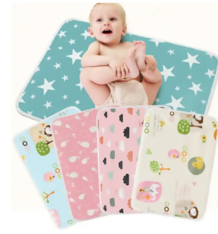 3 Pcs Infant Baby Diaper Changing Mat Bed Protector Waterproof Urineproof Baby Godri Sojni Cotton With Foam Sheet with Plastic Back Baby Accessories - ValueBox