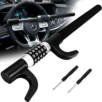 Tevlaphee Combination Steering Wheel Lock Password Code Steering Lock Car Steering Wheel