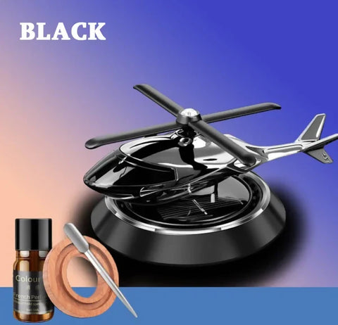 Black Car Solar Helicopter With Car Fragrance