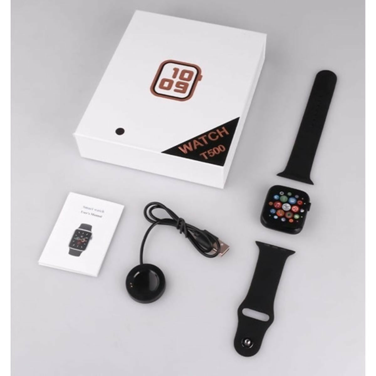 SMART WATCH T-500 BLUETOOTH RECTANGULAR SHAPE GOOD QUALITY WITH FREE SILICON BAND