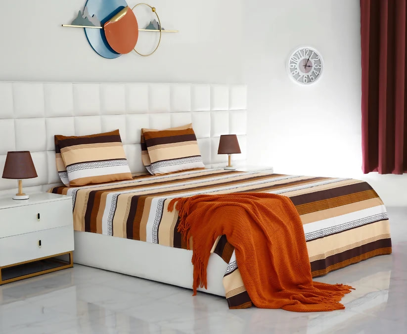 3-PCs-Double-Bed-Sheet-DB206-Apricot-3690