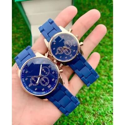 100% Imported Premium Quality Blue Couple Watch Men and Women New Design