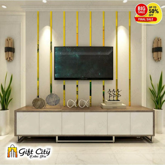 badgeDIY Golden Mirror Strips for Home Décor with Self Adhesive Double Tape - Gift City