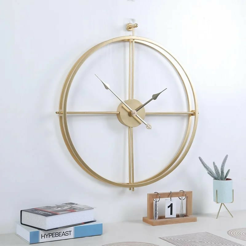 55CM Metal Wall Clock-14549Golden((SA2405-211)