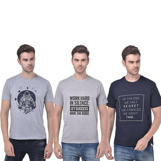 Khanani's Pack of 3 Half sleeves Graphic tees for men - ValueBox