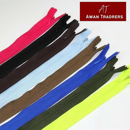Invisible Zippers 15 inch Length With cool Slider, Multi-color Zippers (pack of 10) - ValueBox