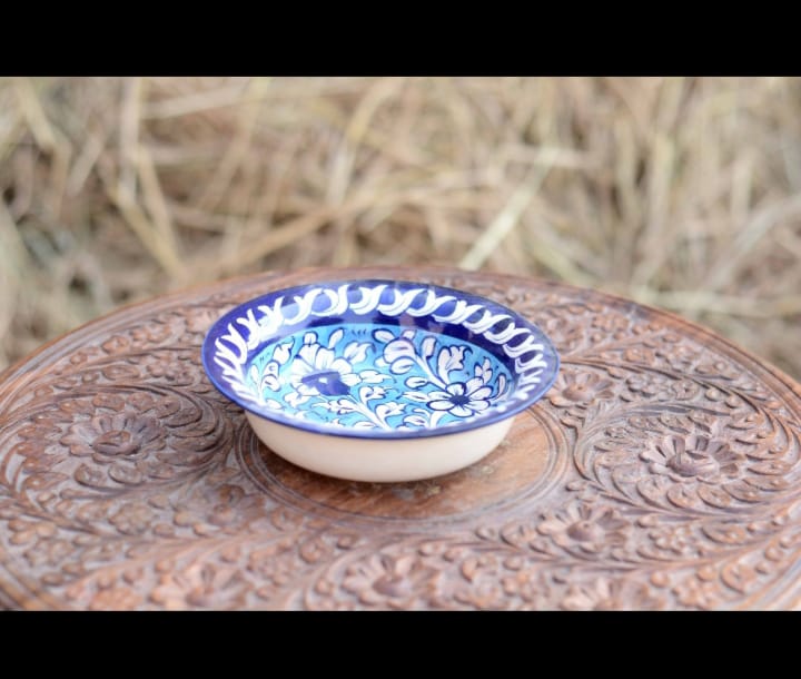 Ceramic Serving Oval Dish-blue pottery - Multani Art