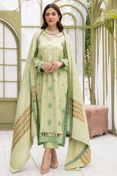 Diyar-E-Dil DL-15 : Unstitched Embroidered Dhanak 3PC - ValueBox