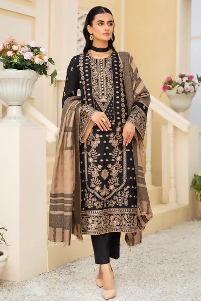 Shafaq SQ-36 : Unstitched Luxury Embroidered Dhanak 3PC - ValueBox